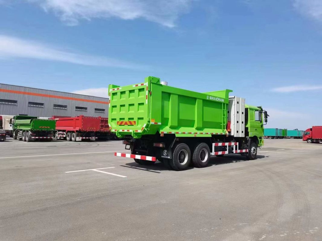 10 চাকা SHACMAN F3000 সিএনজি ডাম্প ট্রাক 6x4 ইউরো ভি WEICHAI-430HP সবুজ নির্মাণ এবং খনির জন্য নিখুঁত