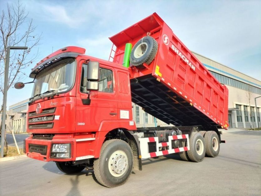 10 টায়ার SHACMAN 30t ডাম্প ট্রাক F3000 6x4 380hp ইউরো II রেড ট্যাপার ডিজেল ইঞ্জিন