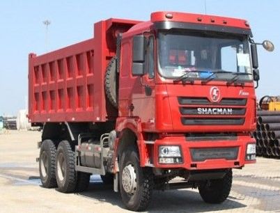 10 প্রচেষ্টা SHACMAN রেড ডাম্পার ট্রাক F3000 ডাম্পার ট্রাক যানবাহন 380HP খনির জন্য