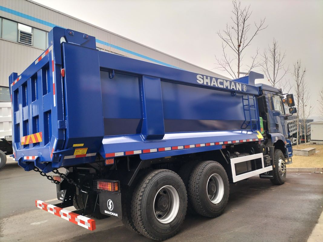 10 টায়ার SHACMAN H3000 ডাম্প ট্রাক 6x4 380hp ইউরো II নীল ইউ-টাইপ ট্যাপার