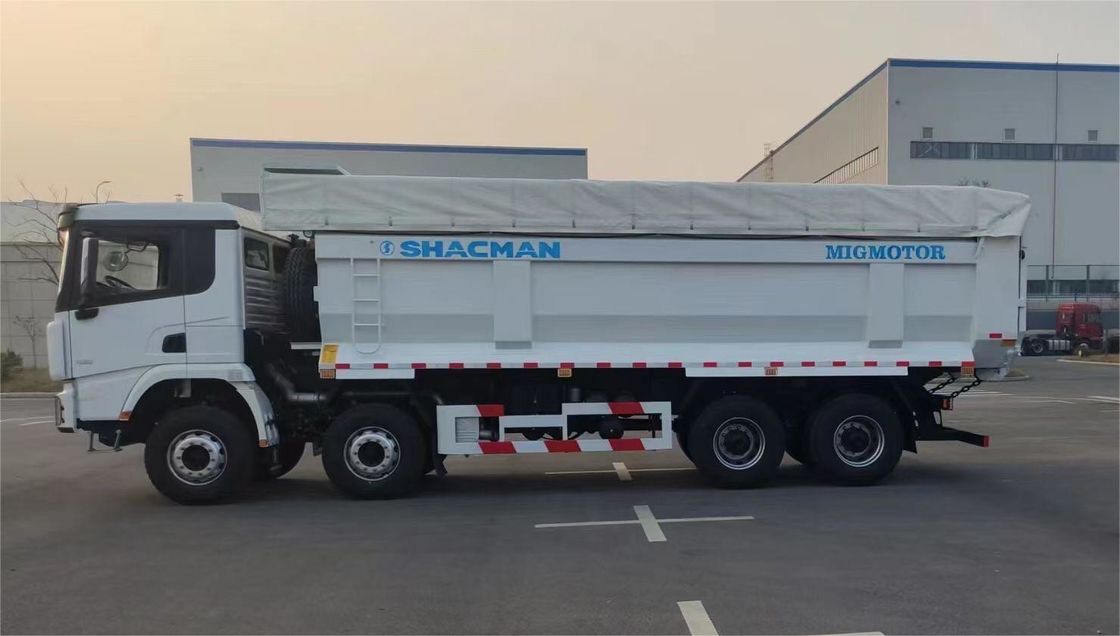 শ্যাকম্যান 8x4 440HP ইউরোভি ভারী ডাম্প ট্রাক হোয়াইট 20 - 30 টন ট্যাপার ডাম্প ট্রাক