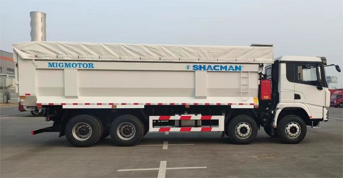 শ্যাকম্যান 8x4 440HP ইউরোভি ভারী ডাম্প ট্রাক হোয়াইট 20 - 30 টন ট্যাপার ডাম্প ট্রাক