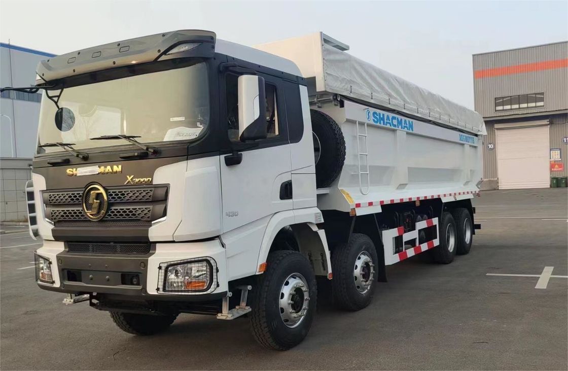 শ্যাকম্যান 8x4 440HP ইউরোভি ভারী ডাম্প ট্রাক হোয়াইট 20 - 30 টন ট্যাপার ডাম্প ট্রাক